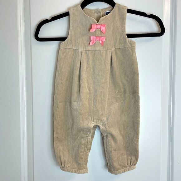 Janie & Jack Cotton Sleeveless Jumpsuit with Bows - Picture 1 of 6